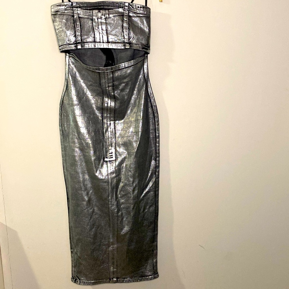 Metallic Denim Dress